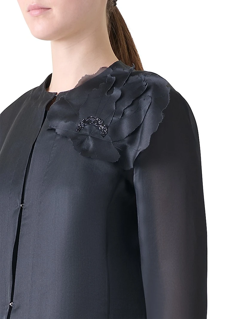 Embellished Silk Organza Jacket