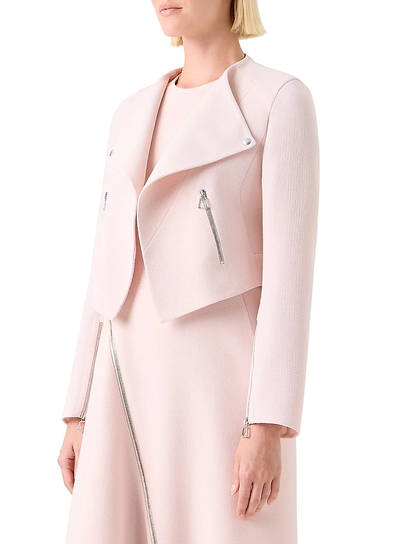 Ariel Wool Crêpe Crop Jacket