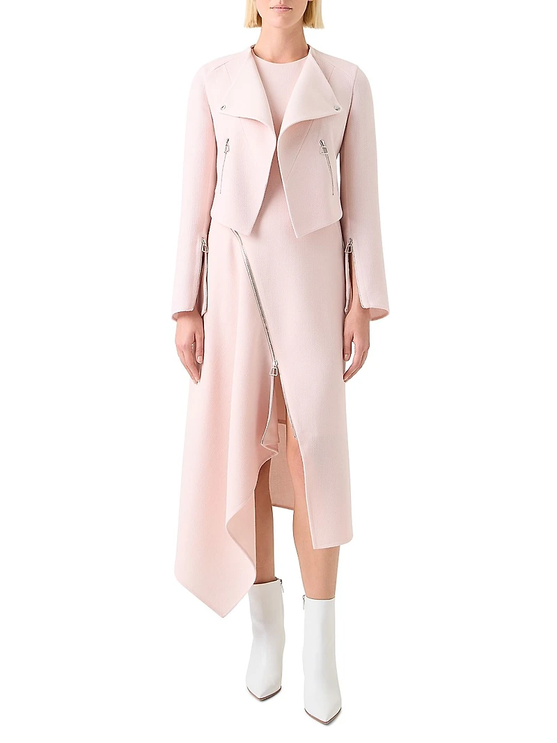 Ariel Wool Crêpe Crop Jacket