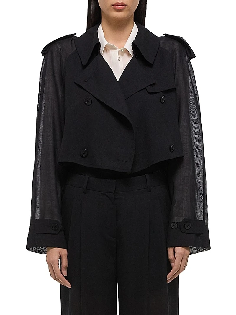 Crop Darted Trench Jacket