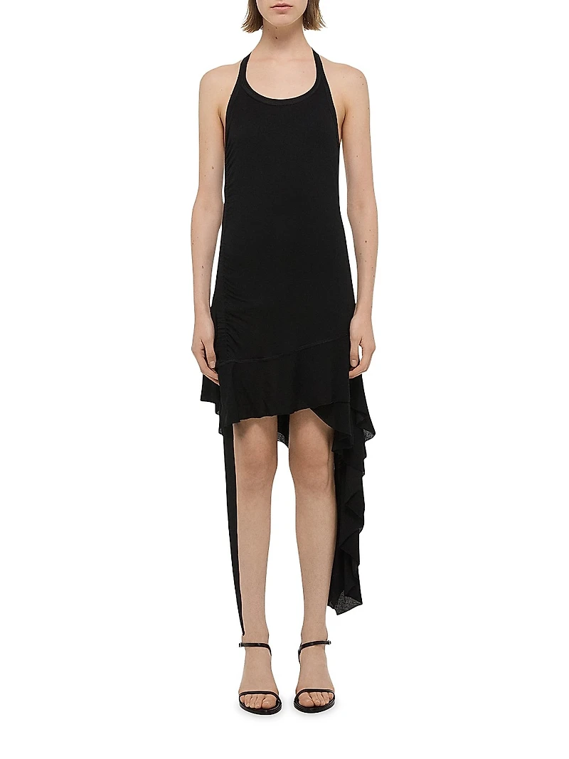 Wind Draped Halter Midi-Dress