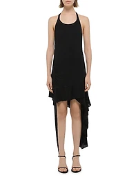 Wind Draped Halter Midi-Dress