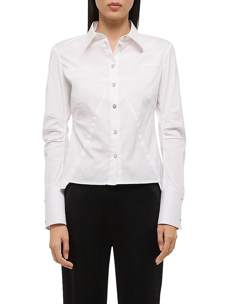 Bustier Cotton-Blend Shirt