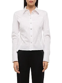 Bustier Cotton-Blend Shirt