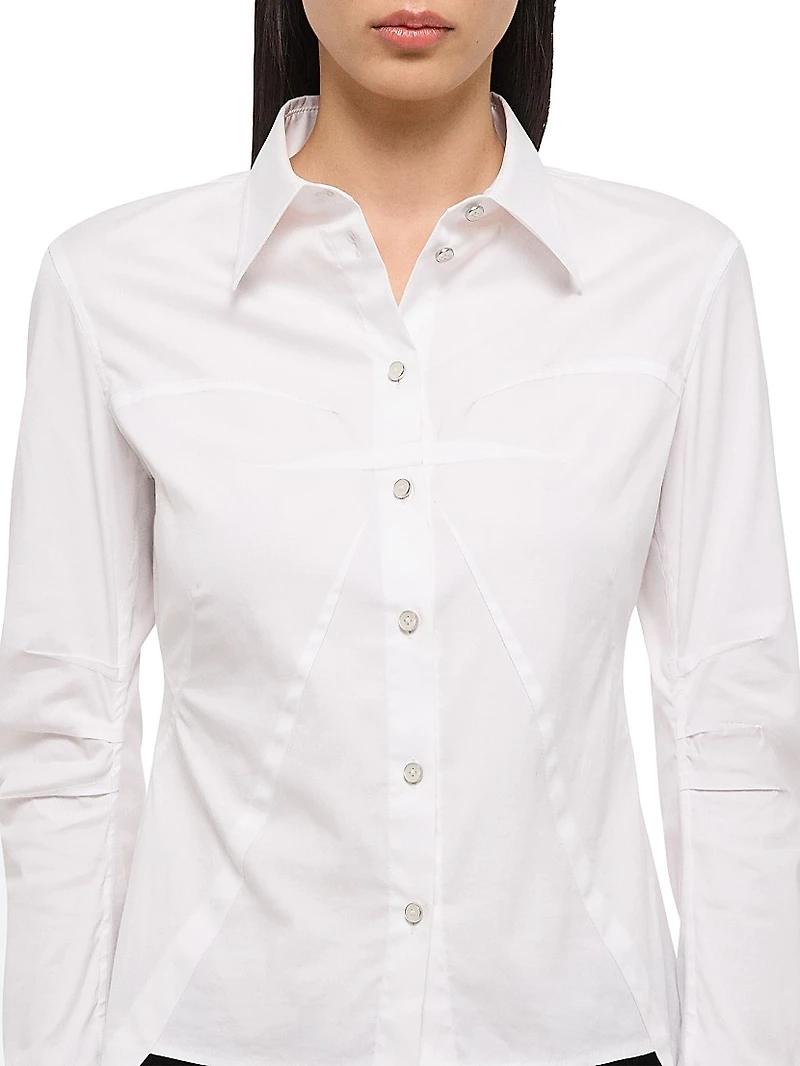 Bustier Cotton-Blend Shirt