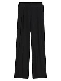 Double-Pleated Wool Trousers