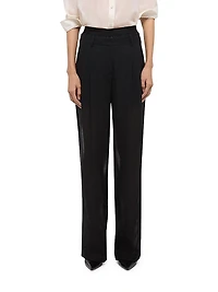 Double-Pleated Wool Trousers