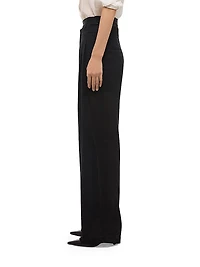 Double-Pleated Wool Trousers