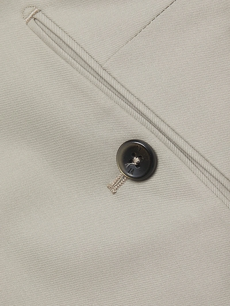 High-Performance Wool Button-Tab Slim Trousers
