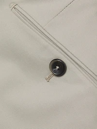 High-Performance Wool Button-Tab Slim Trousers