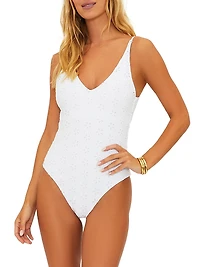 Reese Floral Eyelet One-Piece Swimsuit