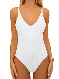 Reese Floral Eyelet One-Piece Swimsuit