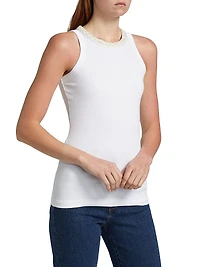 Embellished Neck Tank