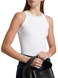 Embellished Neck Tank