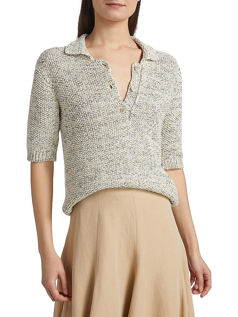 Moss Stitch Polo Shirt