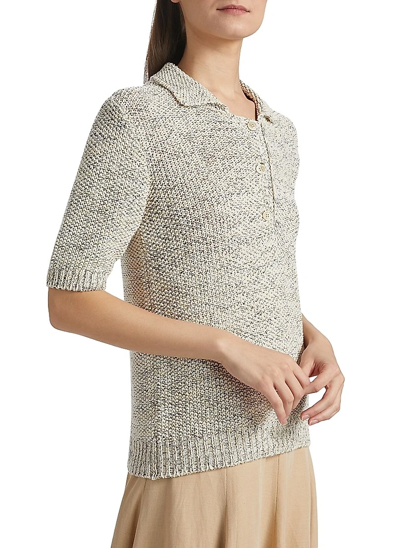 Moss Stitch Polo Shirt