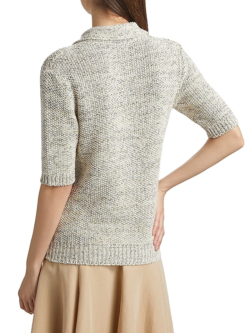 Moss Stitch Polo Shirt