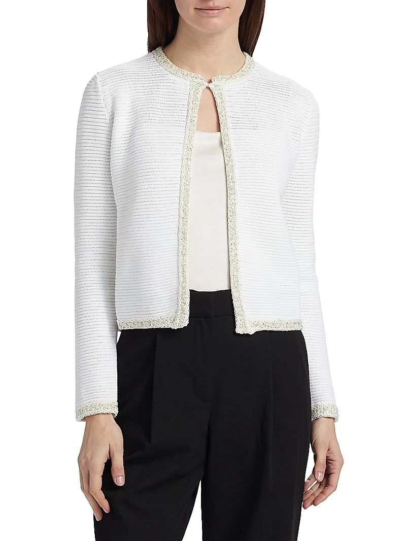 Cotton Rush-Stitch Cardigan