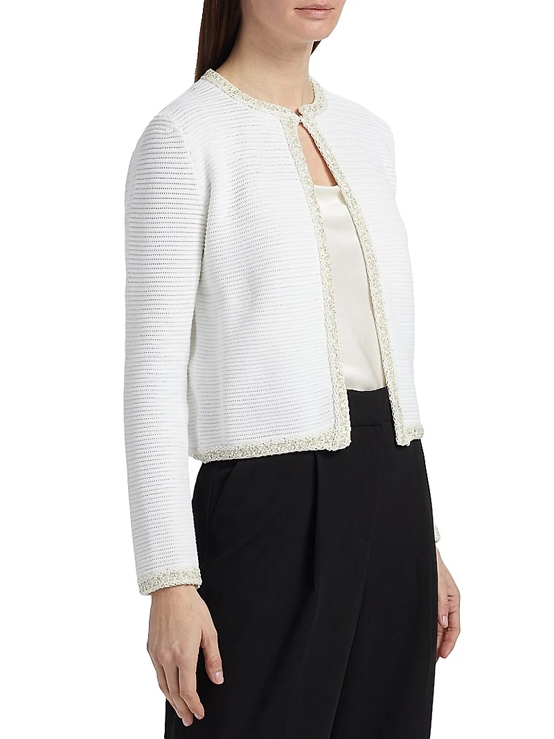 Cotton Rush-Stitch Cardigan