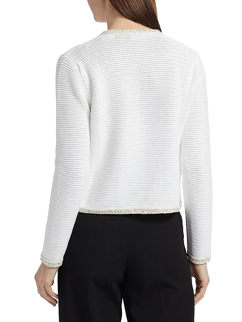 Cotton Rush-Stitch Cardigan