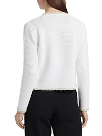 Cotton Rush-Stitch Cardigan