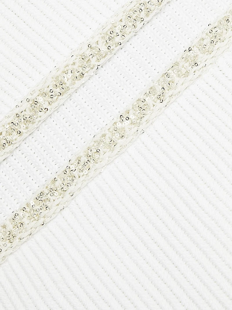 Cotton Rush-Stitch Cardigan