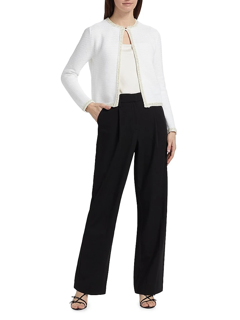Cotton Rush-Stitch Cardigan