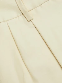 Cotton-Silk Pleated Shorts