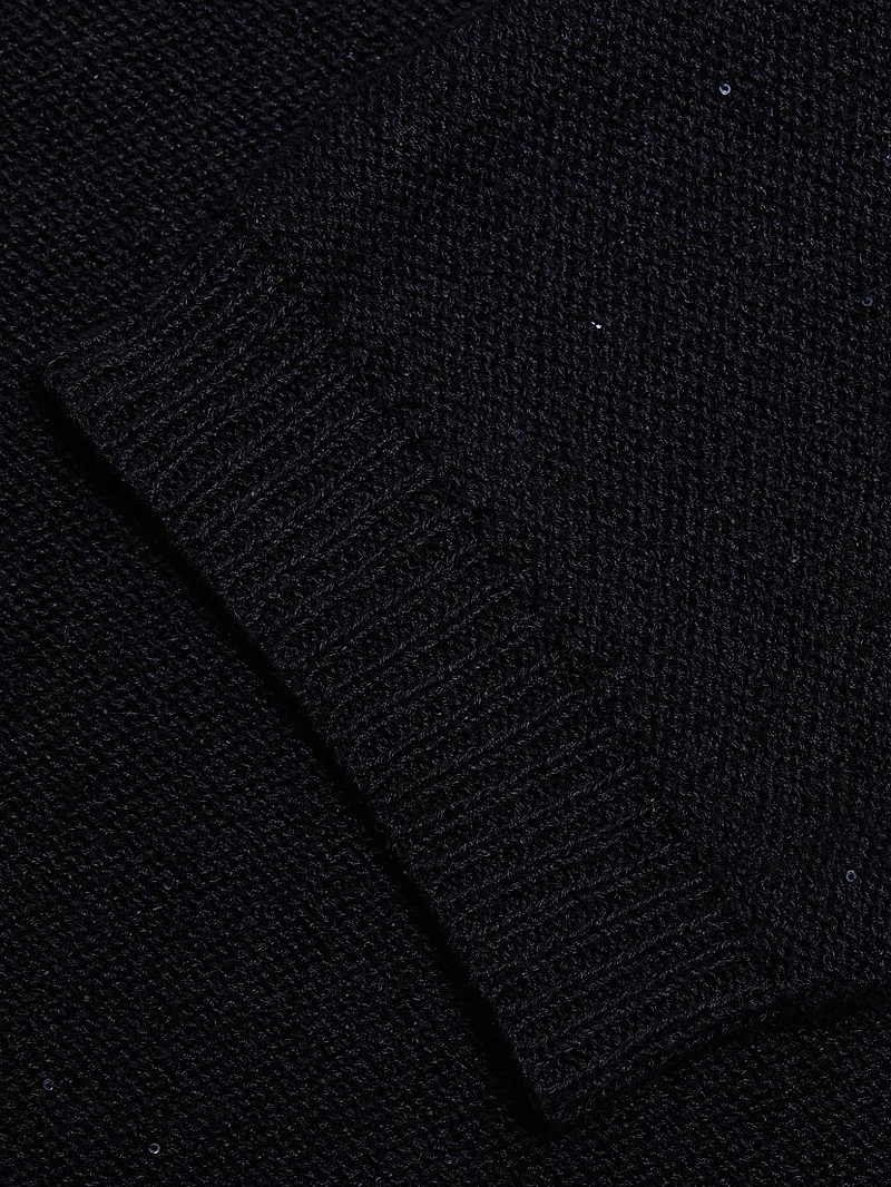 Sequined Cotton-Blend Crewneck Sweater