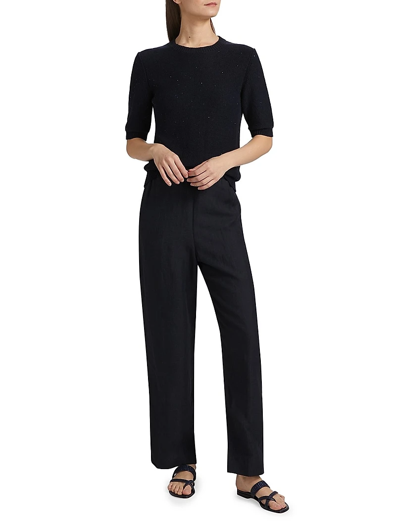 Sequined Cotton-Blend Crewneck Sweater