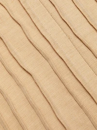 Linen-Blend Pintuck Midi-Dress