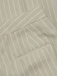 Pinstripe Linen-Blend Straight-Leg Trousers