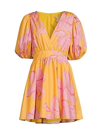 Letty Cotton Puff-Sleeve Minidress