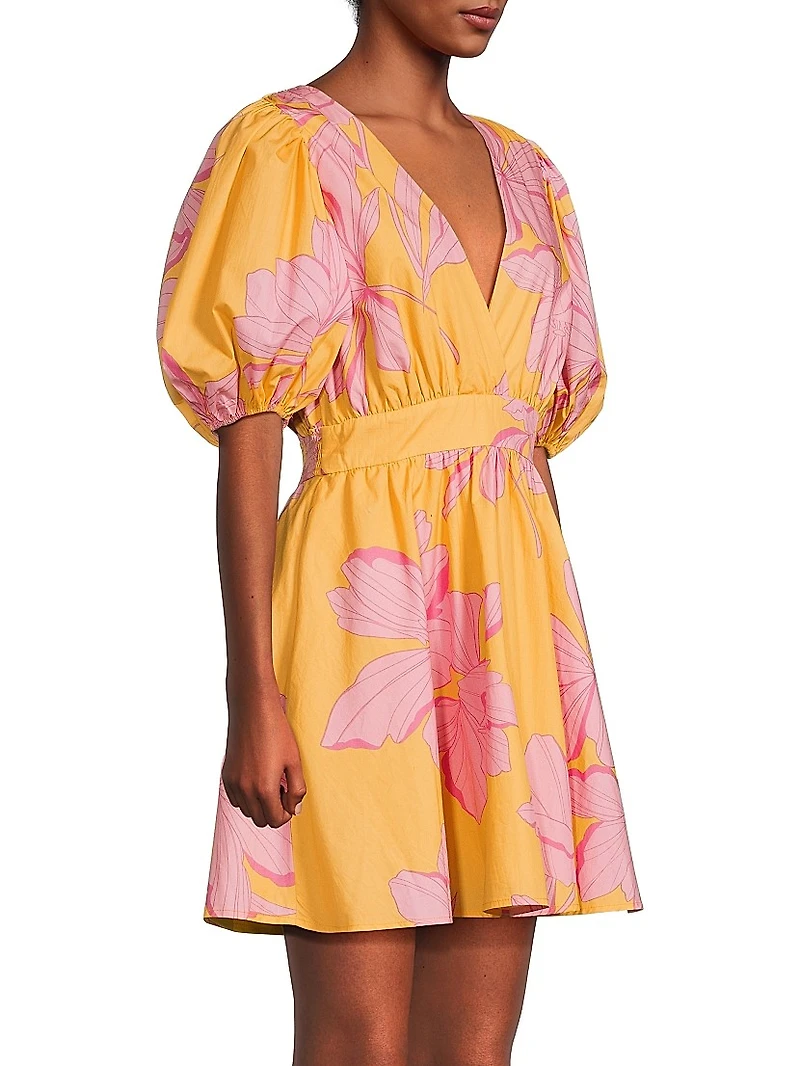 Letty Cotton Puff-Sleeve Minidress