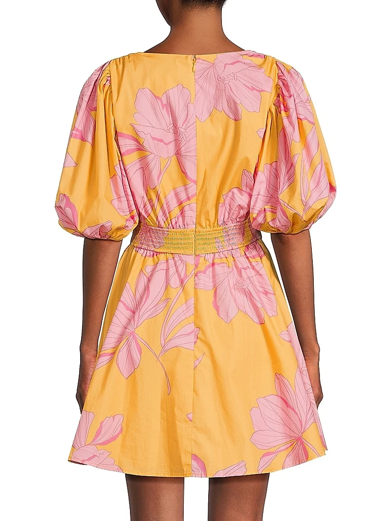 Letty Cotton Puff-Sleeve Minidress