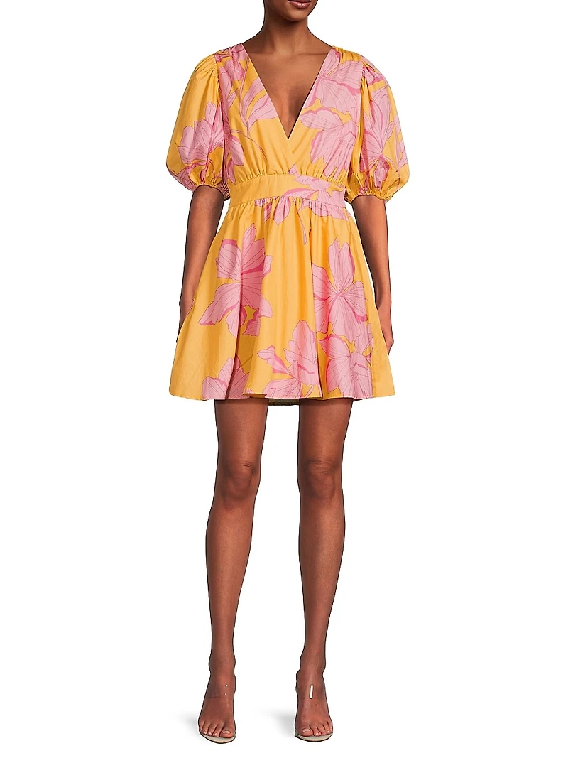 Letty Cotton Puff-Sleeve Minidress