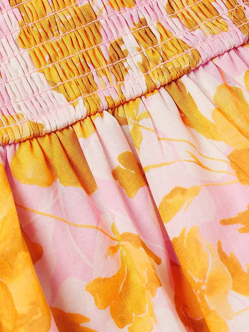 Stefani Floral Cotton Bustier Maxi Dress