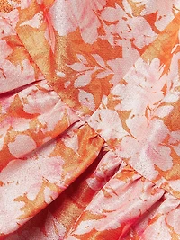 Beanie Floral Metallic Jacquard Midi-Dress