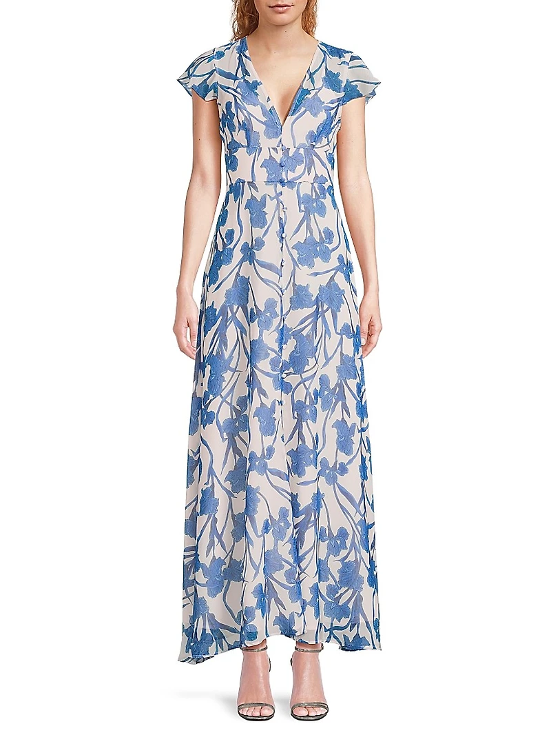 Nia Floral A-Line Maxi Dress