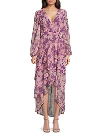 Sadey Floral Tie-Waist Midi-Dress