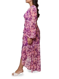 Sadey Floral Tie-Waist Midi-Dress