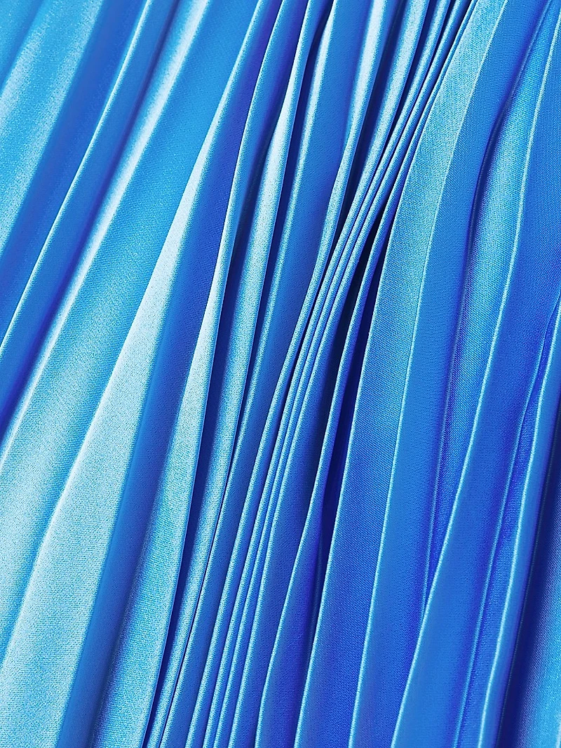Ayla Pleated Satin Maxi-Dress