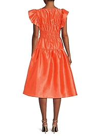 Vanessa Ruched Metallic Mididress