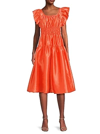Vanessa Ruched Metallic Mididress