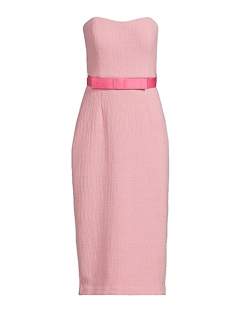 Carter Knit Jacquard Strapless Midi-Dress