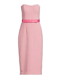 Carter Knit Jacquard Strapless Midi-Dress