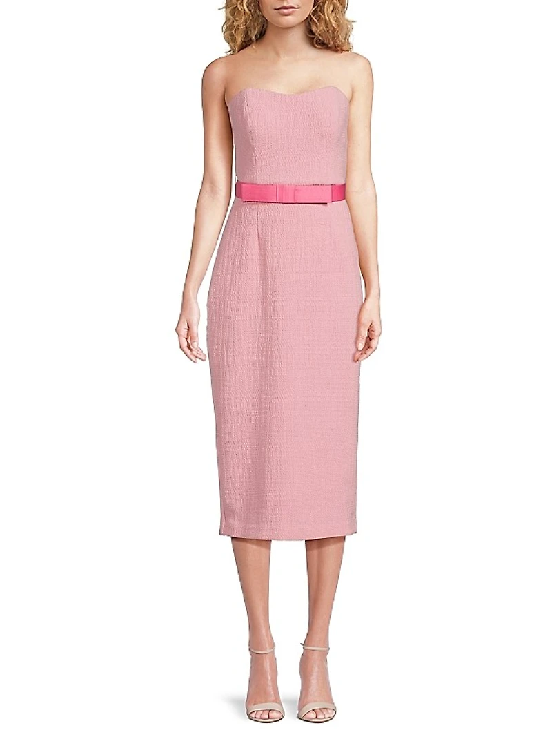 Carter Knit Jacquard Strapless Midi-Dress