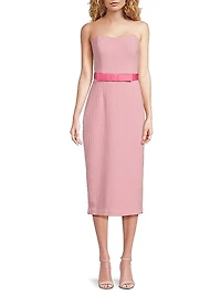 Carter Knit Jacquard Strapless Midi-Dress