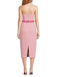 Carter Knit Jacquard Strapless Midi-Dress