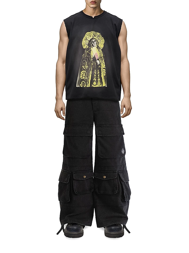 Destroy and Rebuild Distressed Cotton Oversized Tank